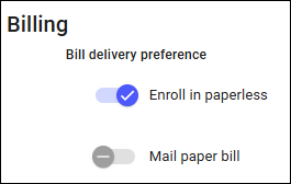 Paperless Billing Settings